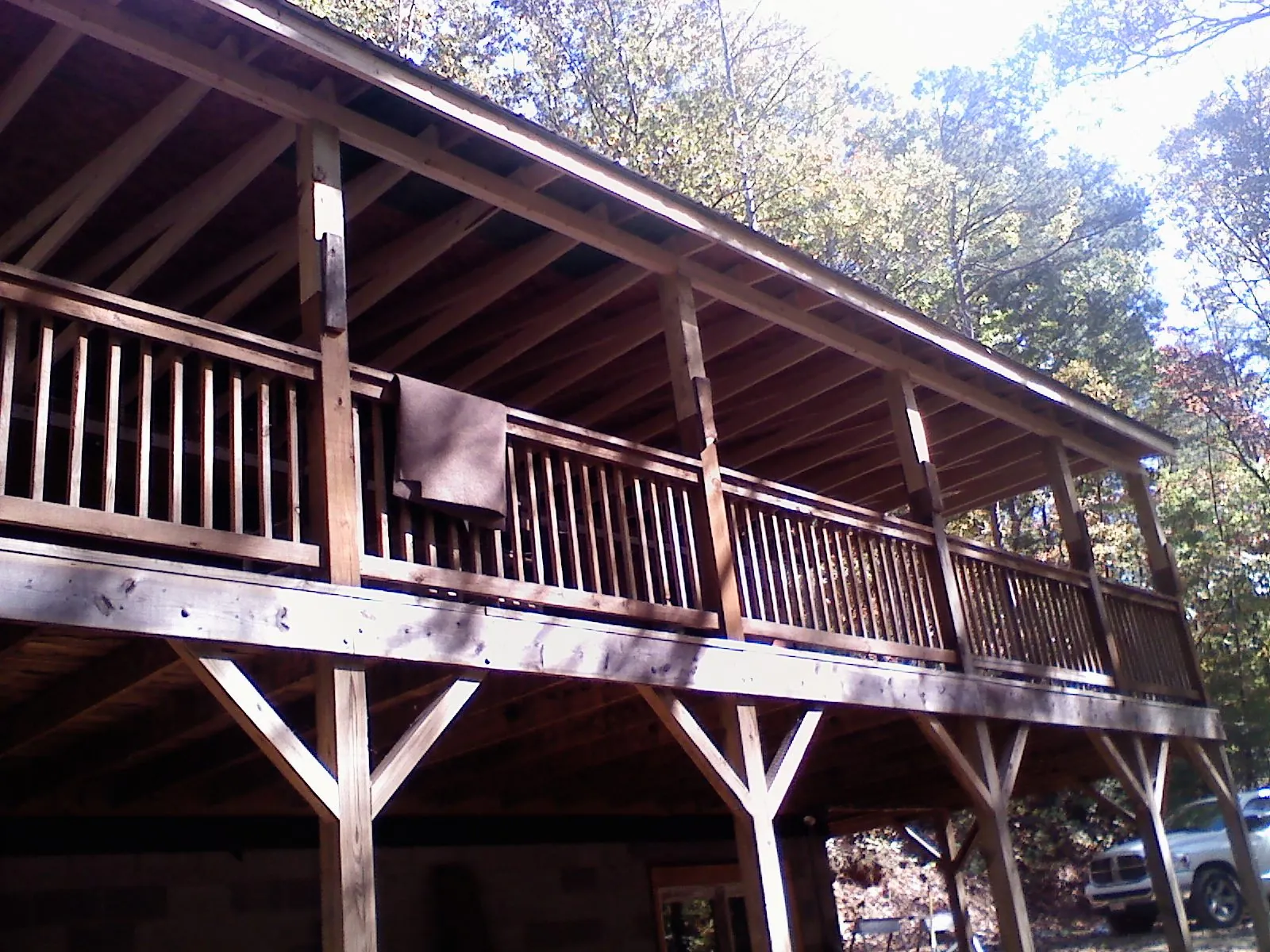 Timber framing under a new elevated porch and deck — Roof Leak Repair in Pandora by Roofing Brothers